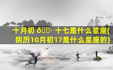 十月初 🕷 十七是什么星座(阴历10月初17是什么星座的)